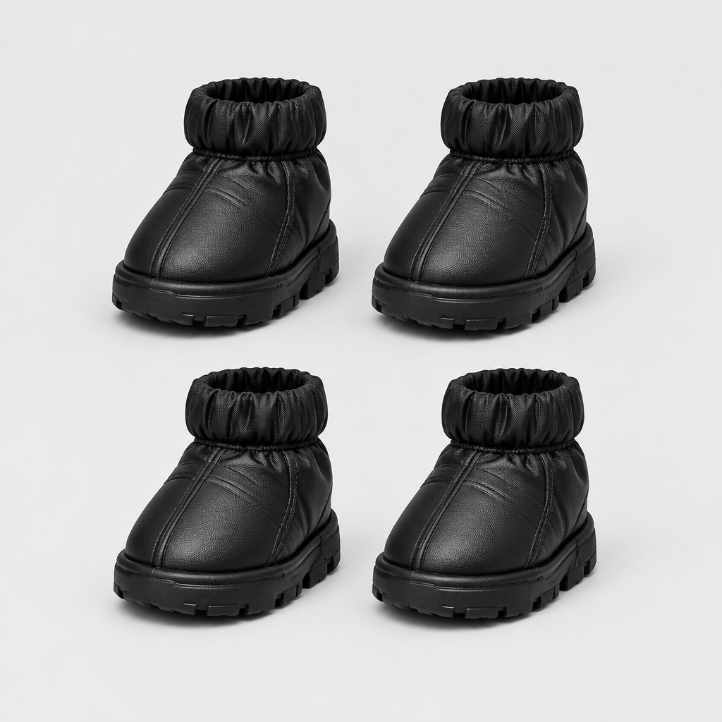 Set of four black PuffPaw spare snow boots